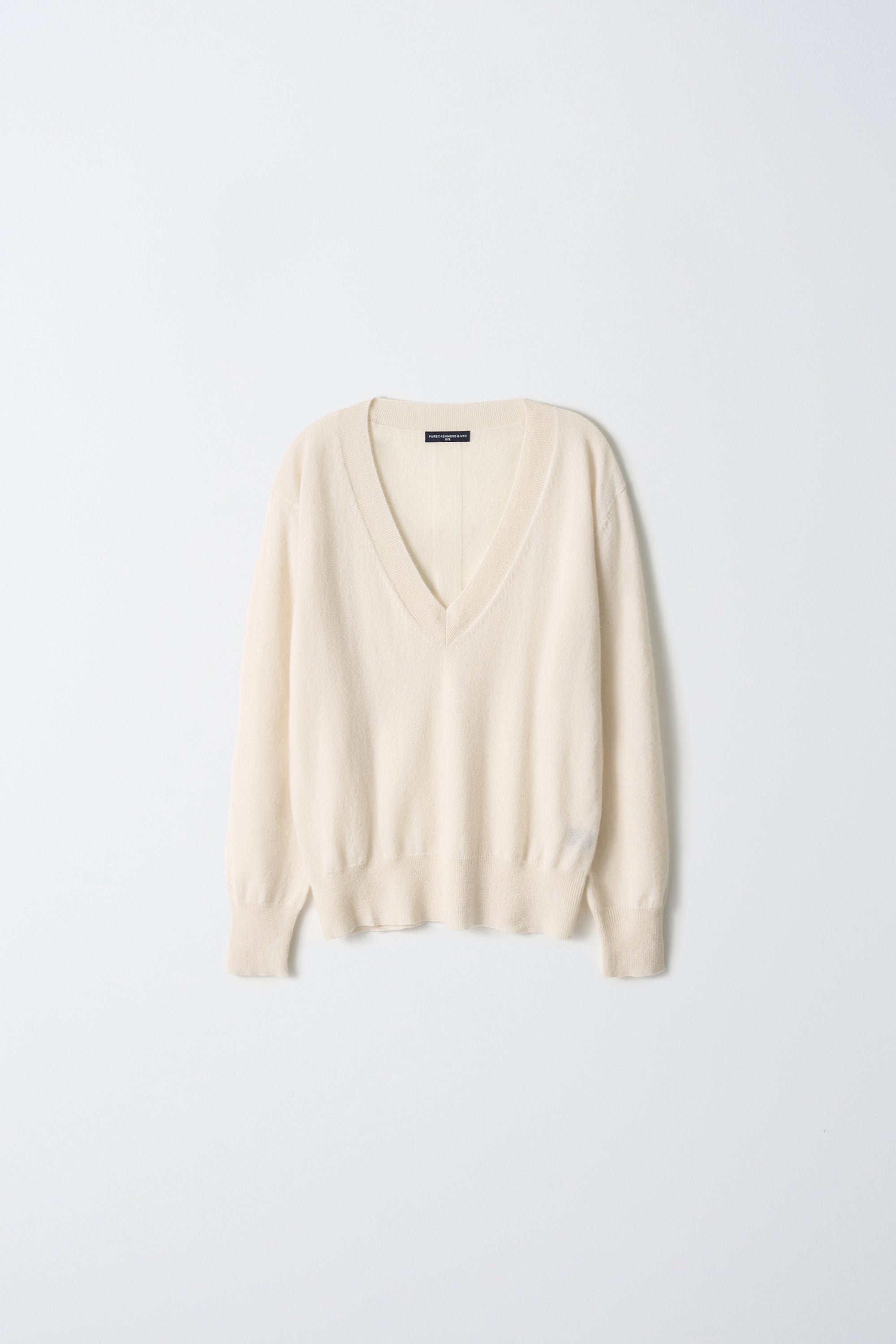 oversized V-neck cashmere sweater Ivory