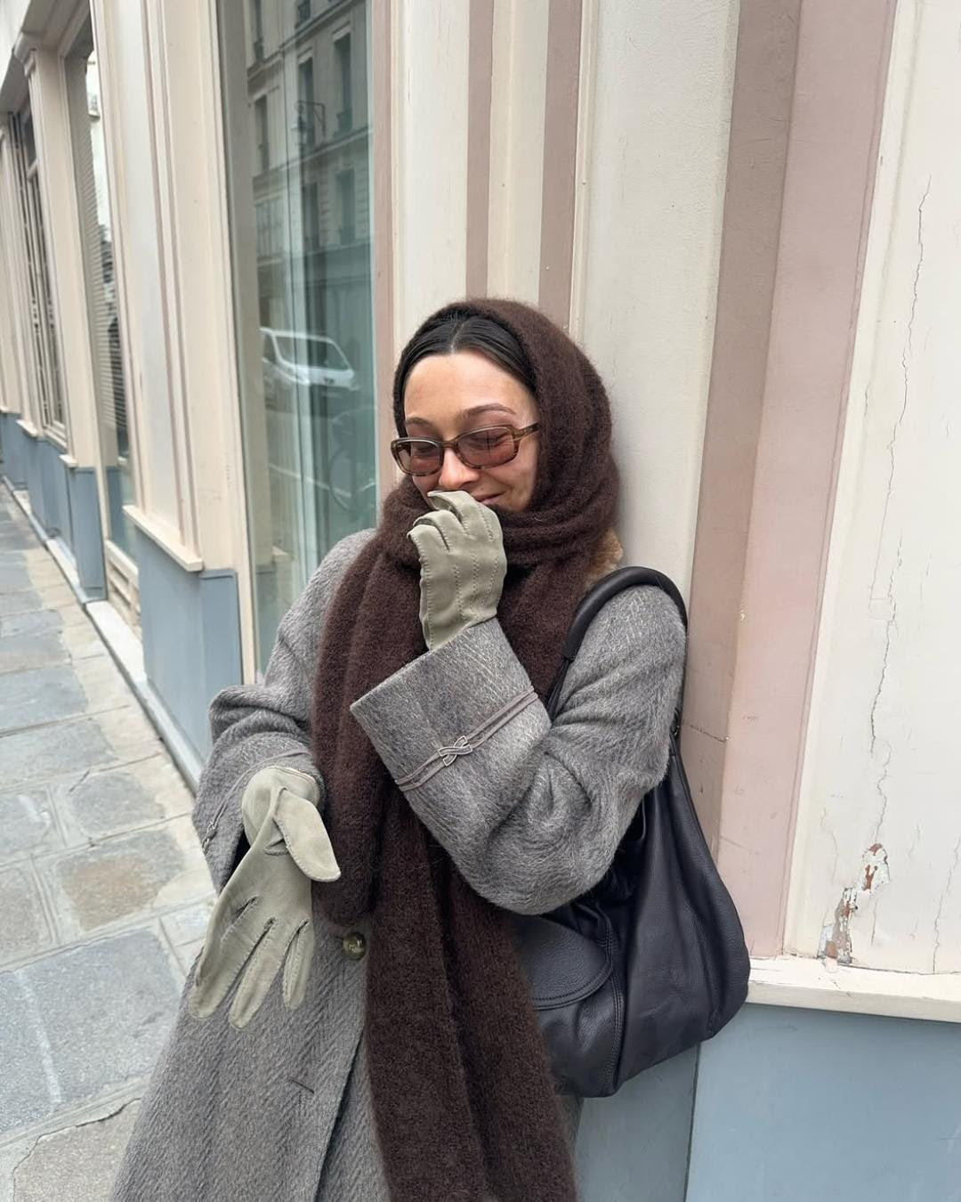 šála z mohéru Donna chocolate