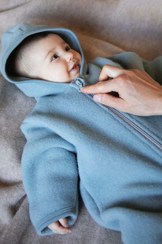 vlněný overal mountain blue melange zip