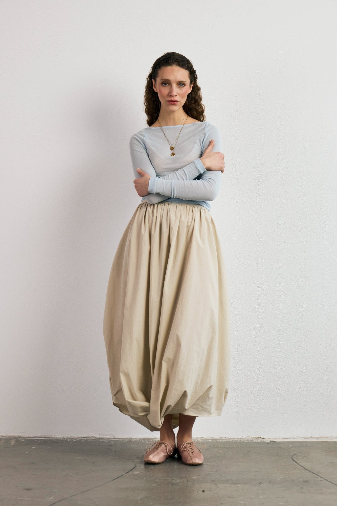 Fina draped skirt soft sand