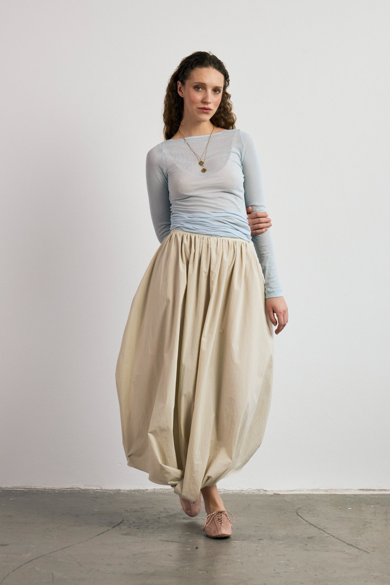 Fina draped skirt soft sand