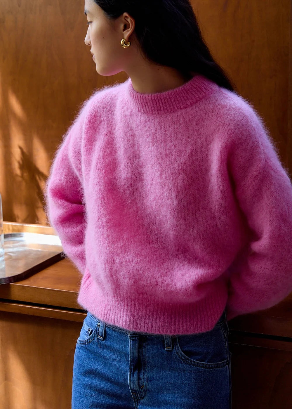 svetr z mohéru Jane pink