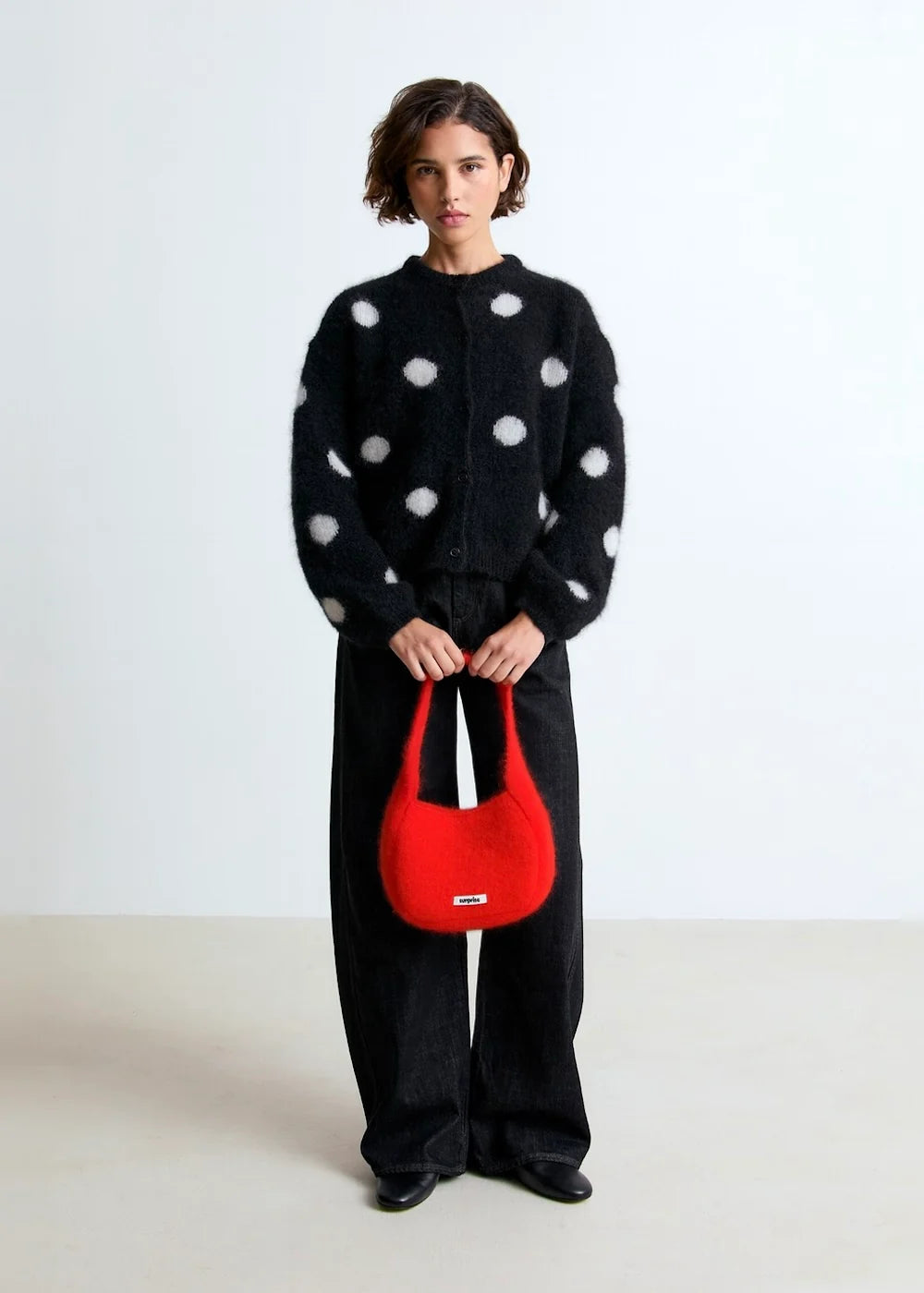cardigan z mohéru Olivia polka dot